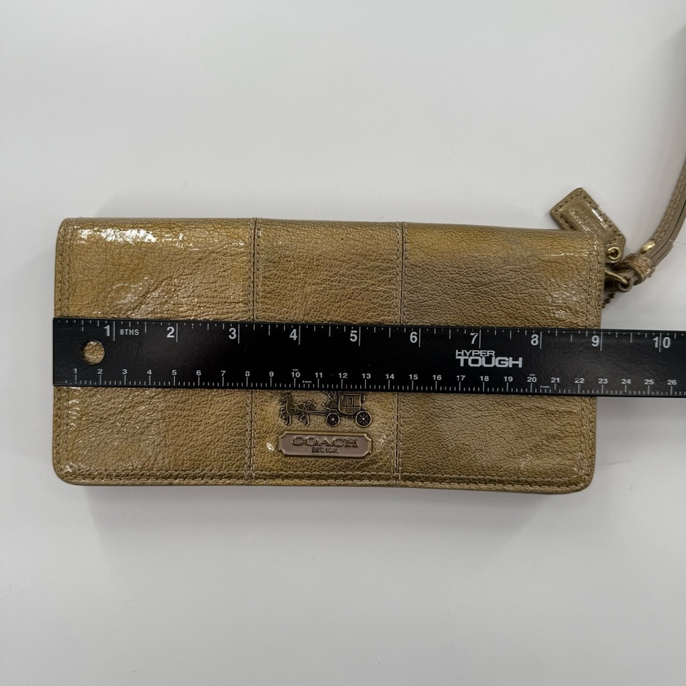 Coach Gold Leather Wristlet - Picture 5 of 6